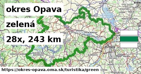 okres Opava Turistické trasy zelená 