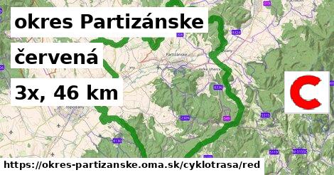 okres Partizánske Cyklotrasy červená 