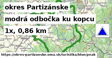 okres Partizánske Turistické trasy modrá odbočka ku kopcu