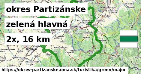 okres Partizánske Turistické trasy zelená hlavná