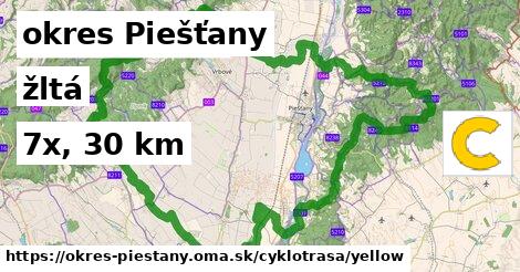 okres Piešťany Cyklotrasy žltá 