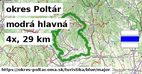 okres Poltár Turistické trasy modrá hlavná