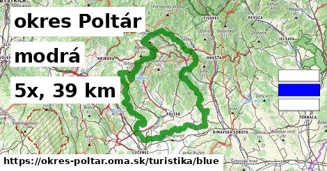 okres Poltár Turistické trasy modrá 