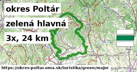 okres Poltár Turistické trasy zelená hlavná