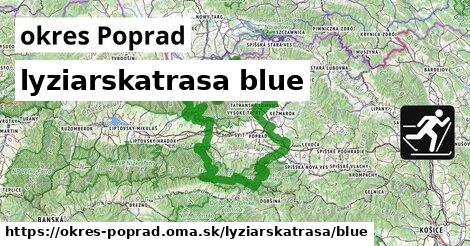 okres Poprad Lyžiarske trasy modrá 