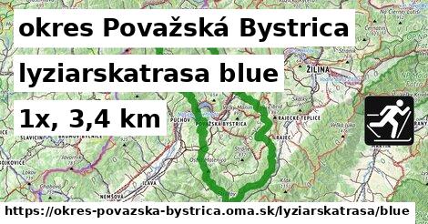 okres Považská Bystrica Lyžiarske trasy modrá 