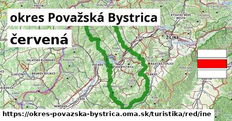 okres Považská Bystrica Turistické trasy červená iná