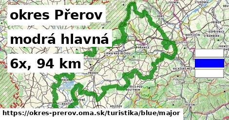 okres Přerov Turistické trasy modrá hlavná