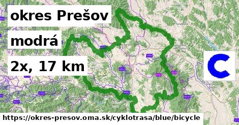 okres Prešov Cyklotrasy modrá bicycle