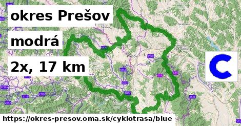 okres Prešov Cyklotrasy modrá 