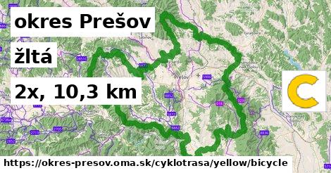 okres Prešov Cyklotrasy žltá bicycle