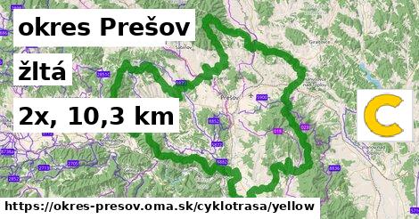 okres Prešov Cyklotrasy žltá 
