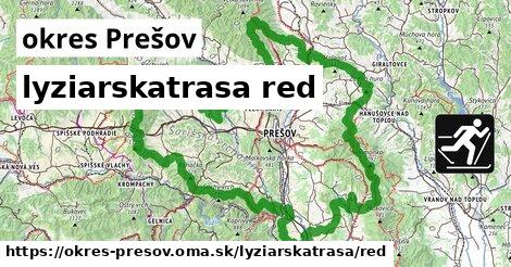 okres Prešov Lyžiarske trasy červená 