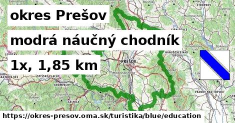 okres Prešov Turistické trasy modrá náučný chodník