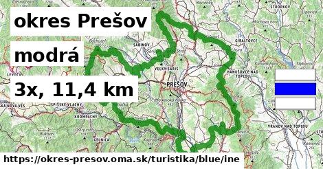 okres Prešov Turistické trasy modrá iná