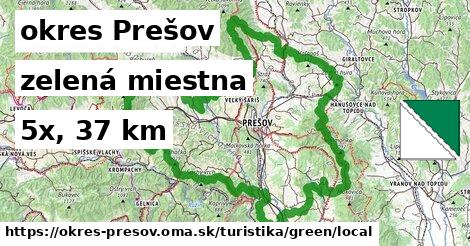 okres Prešov Turistické trasy zelená miestna