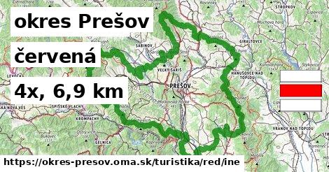 okres Prešov Turistické trasy červená iná