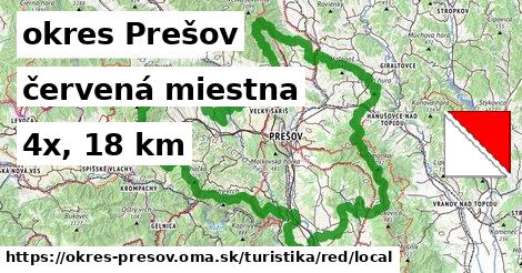 okres Prešov Turistické trasy červená miestna