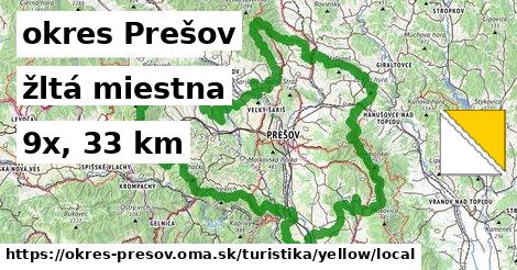 okres Prešov Turistické trasy žltá miestna