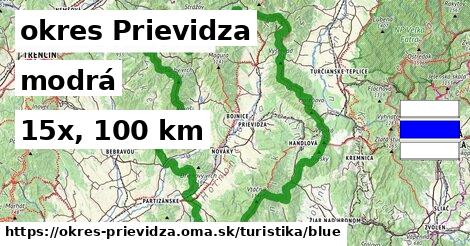 okres Prievidza Turistické trasy modrá 