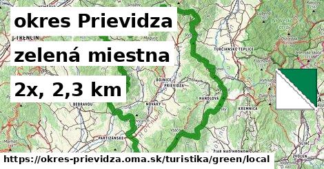 okres Prievidza Turistické trasy zelená miestna