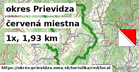 okres Prievidza Turistické trasy červená miestna