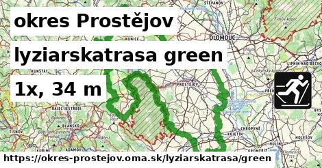 okres Prostějov Lyžiarske trasy zelená 