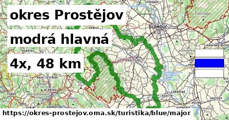 okres Prostějov Turistické trasy modrá hlavná