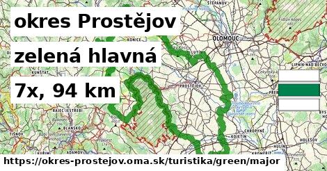 okres Prostějov Turistické trasy zelená hlavná