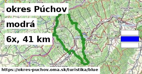 okres Púchov Turistické trasy modrá 