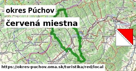 okres Púchov Turistické trasy červená miestna