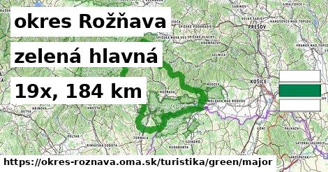 okres Rožňava Turistické trasy zelená hlavná