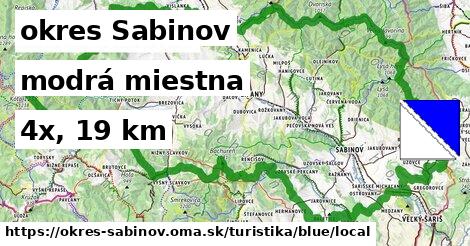 okres Sabinov Turistické trasy modrá miestna