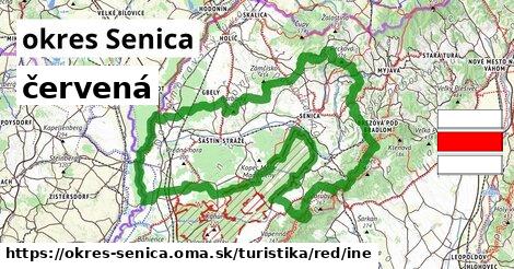 okres Senica Turistické trasy červená iná