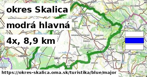 okres Skalica Turistické trasy modrá hlavná