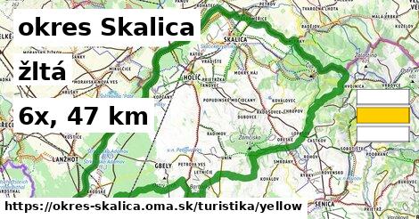 okres Skalica Turistické trasy žltá 