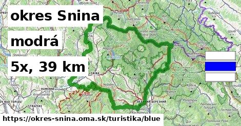 okres Snina Turistické trasy modrá 