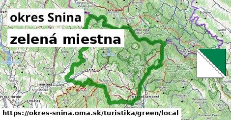 okres Snina Turistické trasy zelená miestna