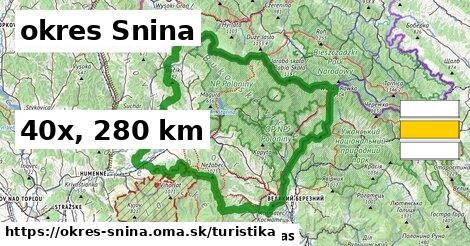 okres Snina Turistické trasy  