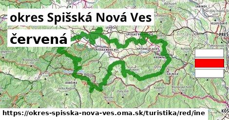 okres Spišská Nová Ves Turistické trasy červená iná