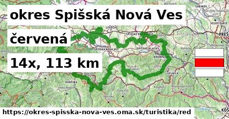 okres Spišská Nová Ves Turistické trasy červená 