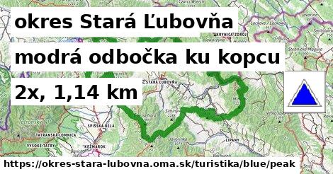 okres Stará Ľubovňa Turistické trasy modrá odbočka ku kopcu