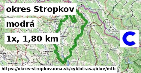 okres Stropkov Cyklotrasy modrá mtb