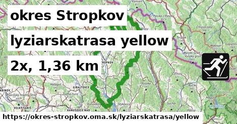 okres Stropkov Lyžiarske trasy žltá 