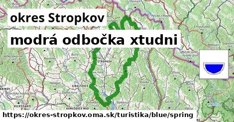 okres Stropkov Turistické trasy modrá odbočka xtudni