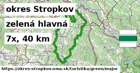 okres Stropkov Turistické trasy zelená hlavná