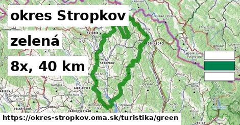 okres Stropkov Turistické trasy zelená 