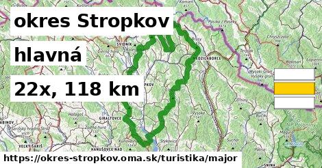 okres Stropkov Turistické trasy hlavná 