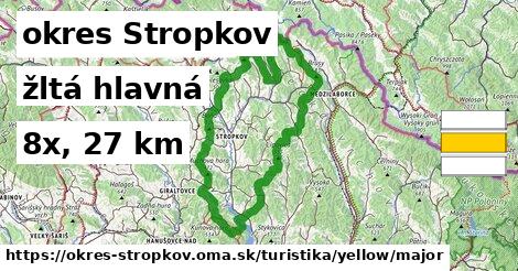 okres Stropkov Turistické trasy žltá hlavná