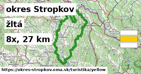 okres Stropkov Turistické trasy žltá 